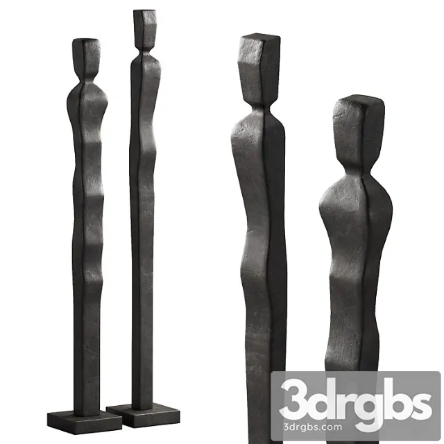 333 Interior Sculptures 09 Abstract Figures Of People Bronze P02 3D Model Free