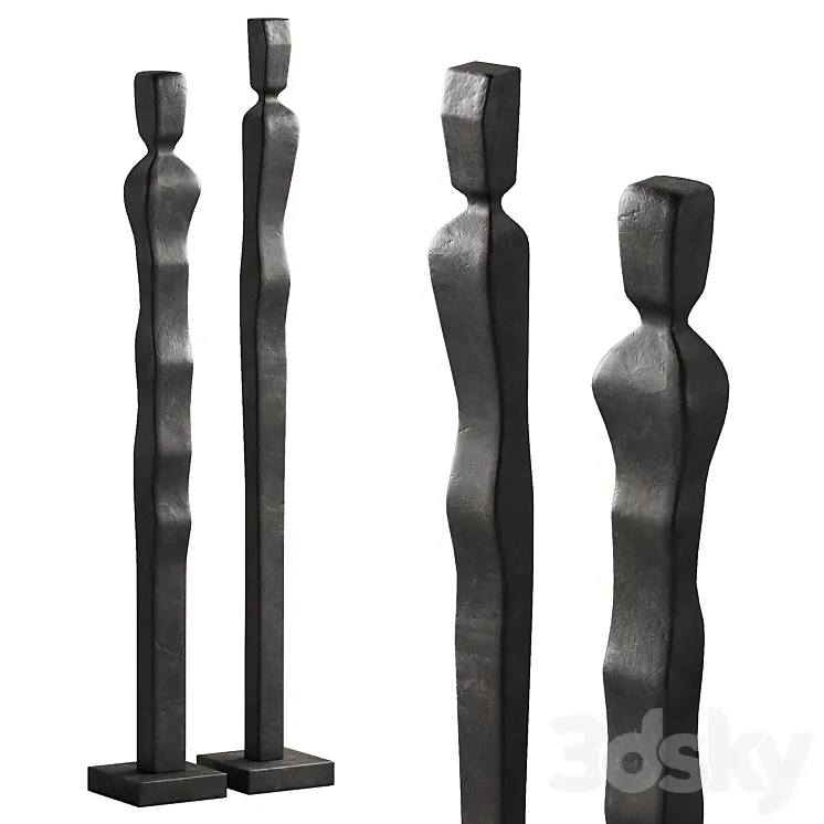333 interior sculptures 09 abstract figures of people bronze P02 3D Model Free