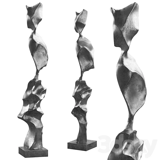 334 interior sculptures 10 abstract damaged piece of metal 01 3D Model