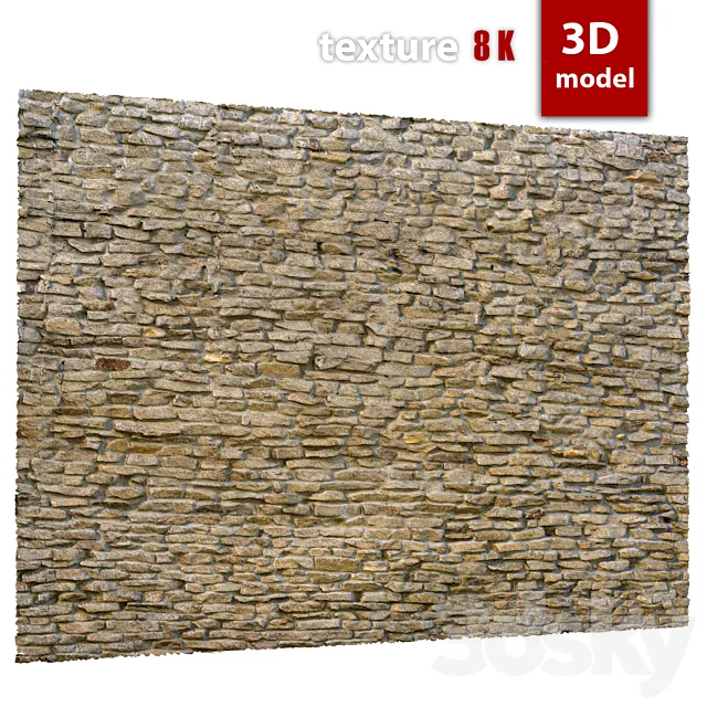 346 Stone Wall 3D Model