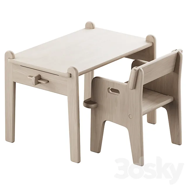 353 CH410 Peter's chair and CH411 Peter's table by Carl Hansen & Son 3D Model