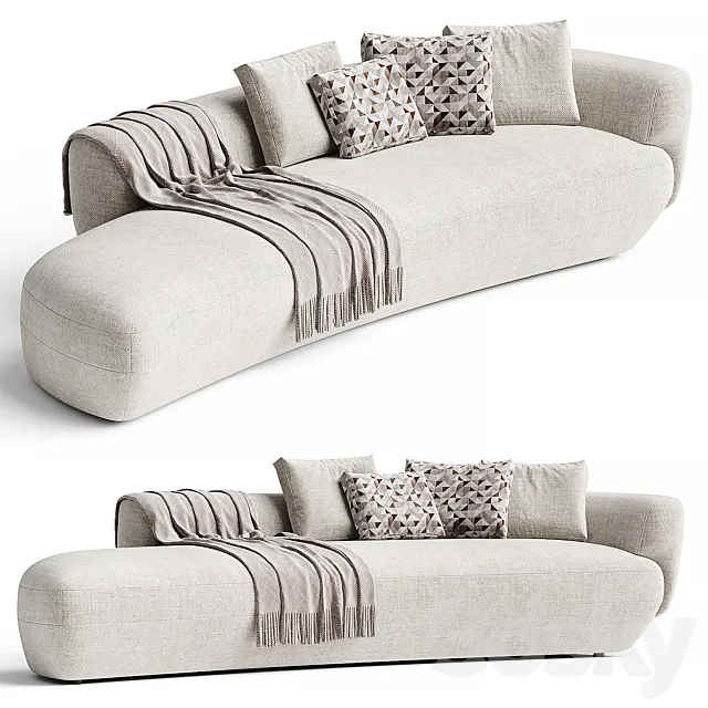 360 CONFIDENT | Curved sofa By Vibieffe 3DModel