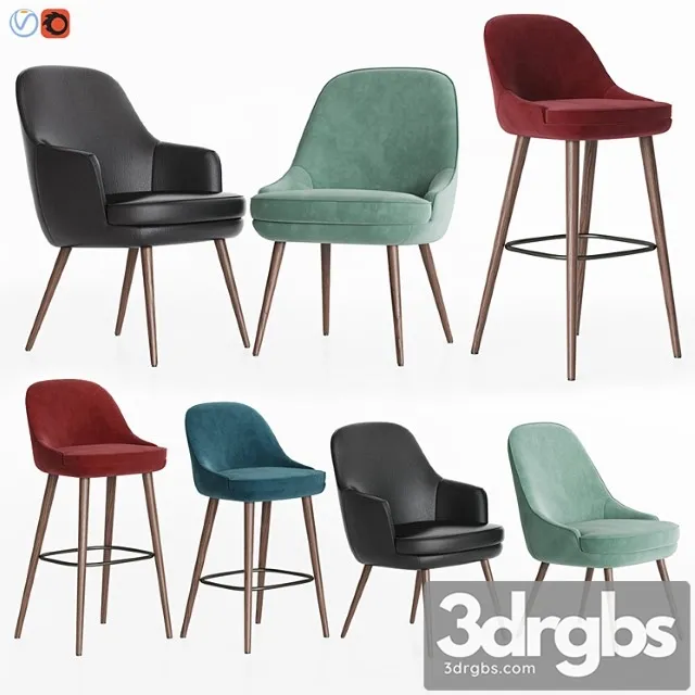 375 walter knoll chairs collection 2 3D Model Free