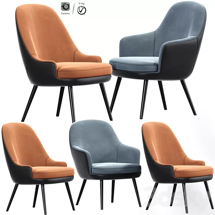375 Walter Knoll Dining Chair Set 02 3D Model
