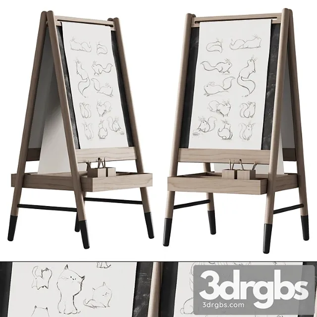 390 Cb2 Wooden Kids Art Easel By Crate Kids 01 3D Model Free