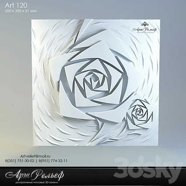 3d gypsum board 120 from Art Relief 3D Model