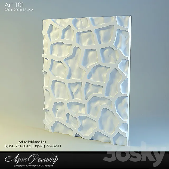 3d gypsum panel 101 from Art Relief 3D Model