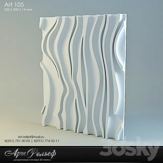 3d gypsum panel 105 from Art Relief 3D Model