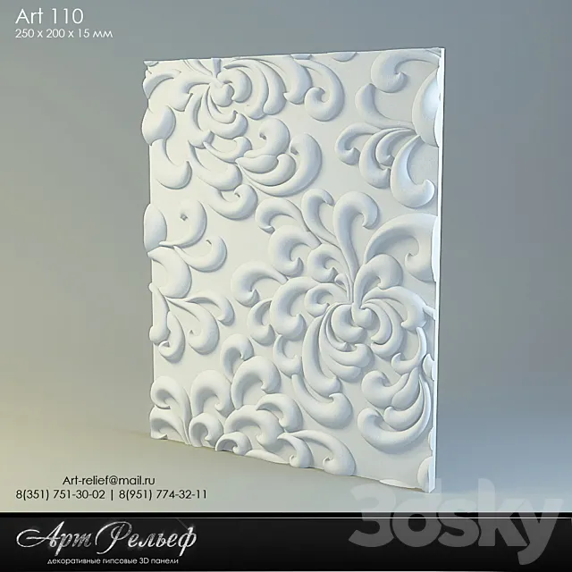 3d gypsum panel 110 from Art Relief 3D Model