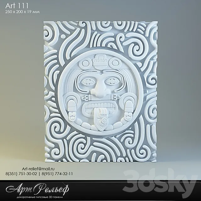 3d gypsum panel 111 from Art Relief 3D Model