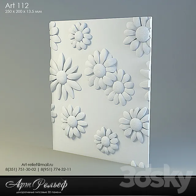 3d gypsum panel 112 from Art Relief 3D Model