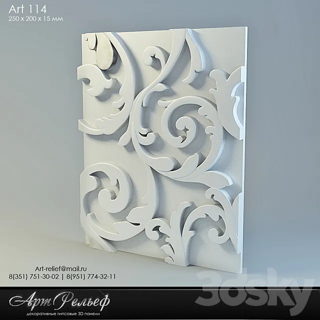 3d gypsum panel 114 from Art Relief 3D Model