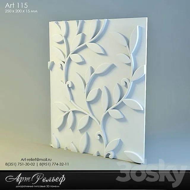 3d gypsum panel 115 from Art Relief 3D Model
