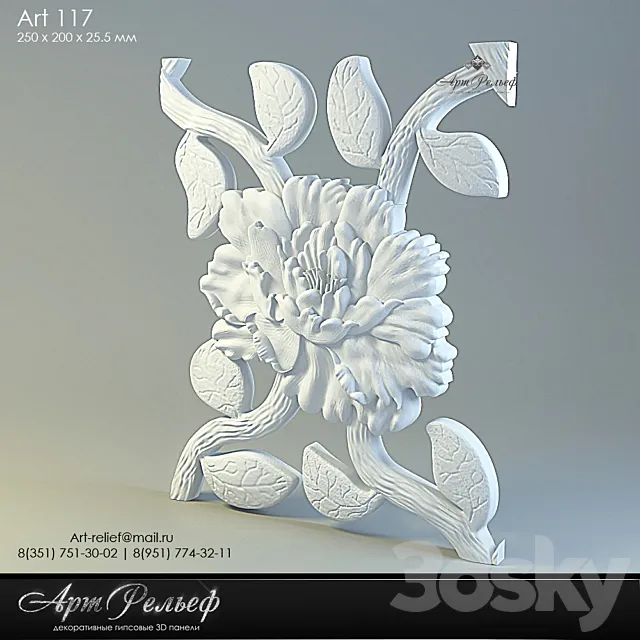 3d gypsum panel 117 from Art Relief 3D Model