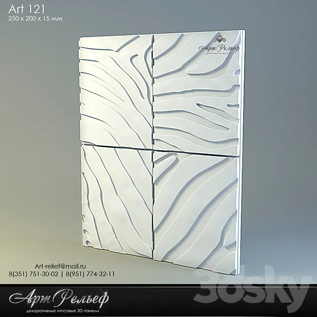 3d gypsum panel 121 from Art Relief 3D Model