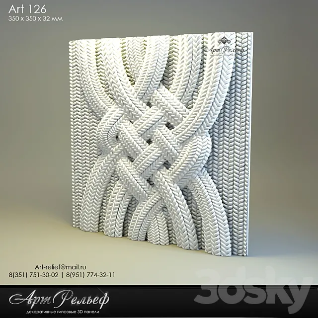3d gypsum panel 126 from Art Relief 3D Model