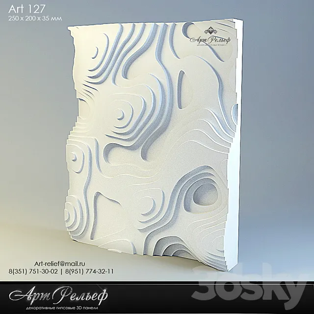 3d gypsum panel 127 from Art Relief 3D Model