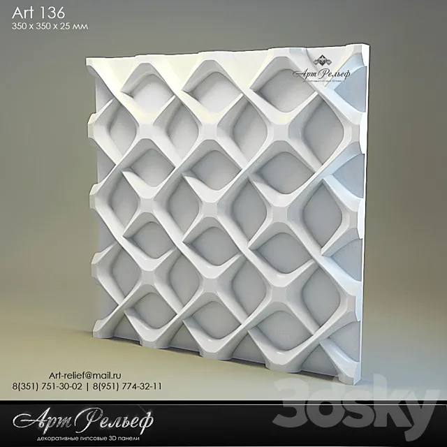 3d gypsum panel 136 from Art Relief Free Download