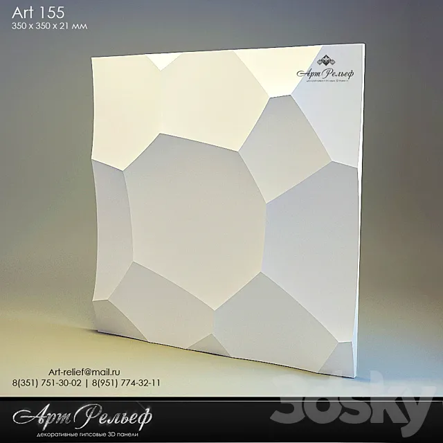3d gypsum panel 155 from Art Relief 3D Model