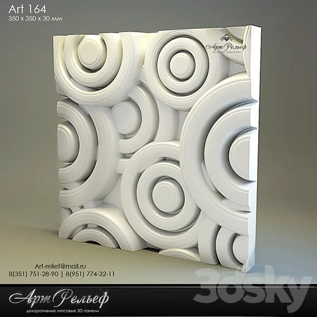 3d gypsum panel 164 from Art Relief 3D Model