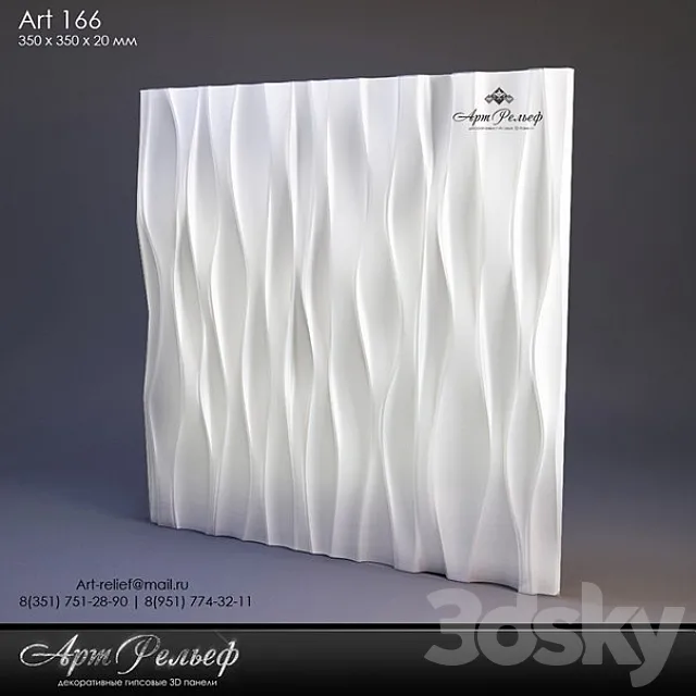 3d gypsum panel 166 from Art Relief 3D Model