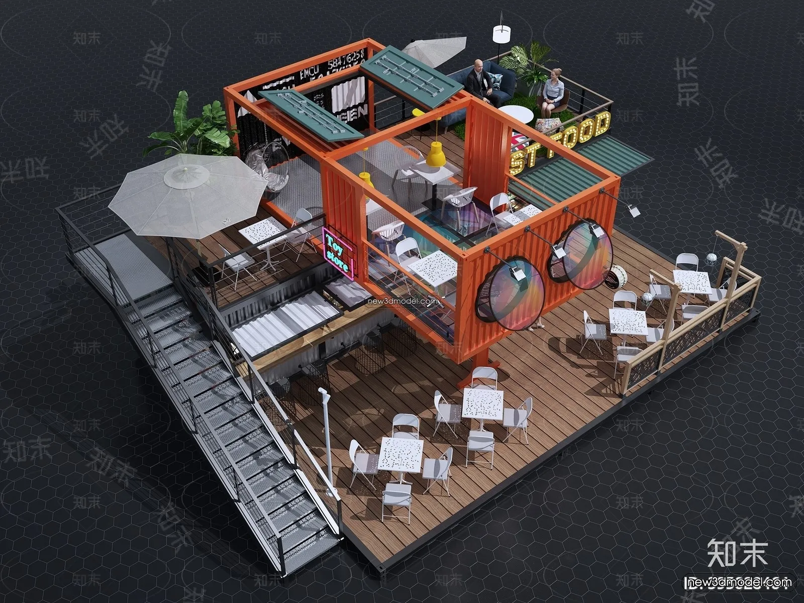 3D Model of Container Coffee - 3D Scene - 048