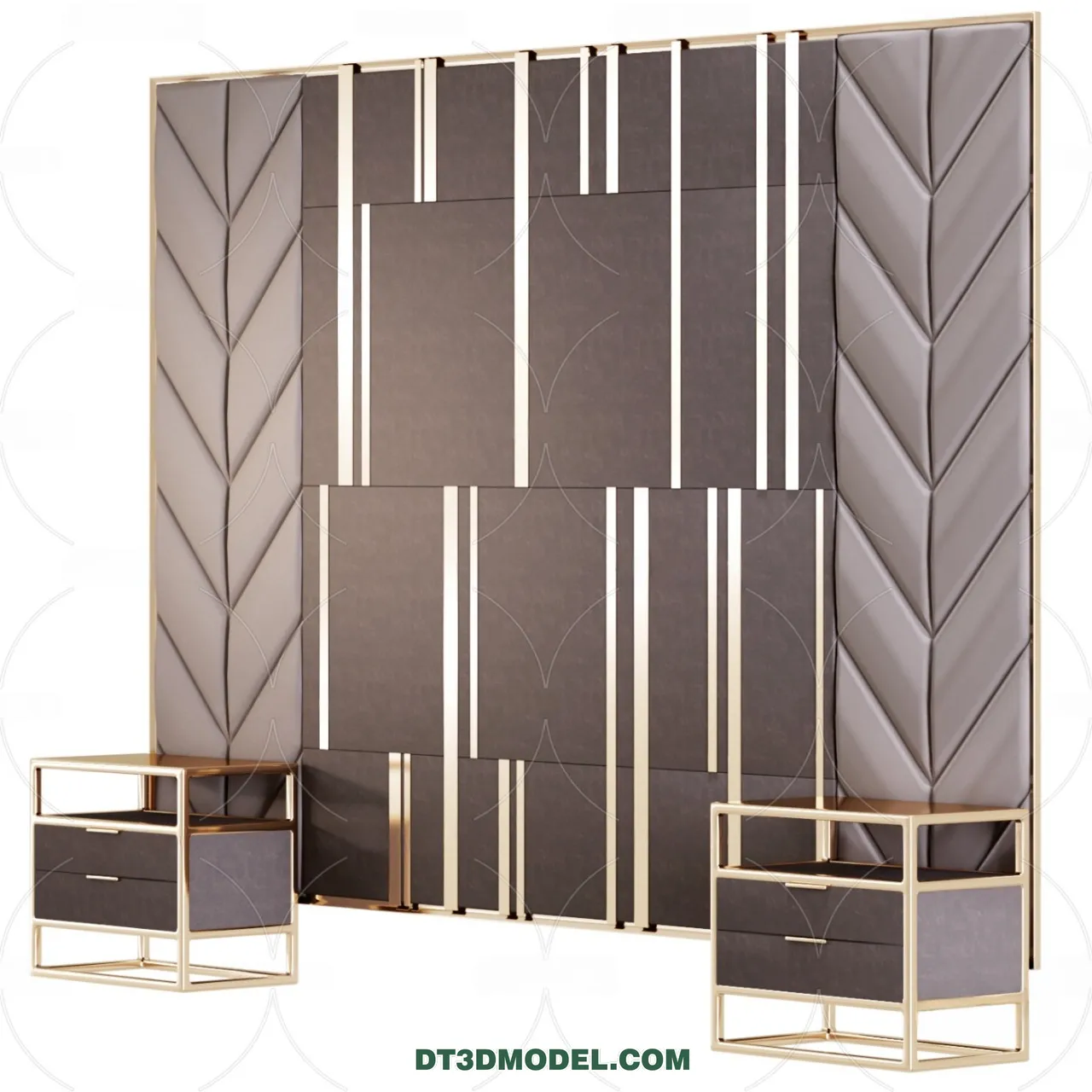 3D Model of Headboard - Bedroom Decoration 3D - 001