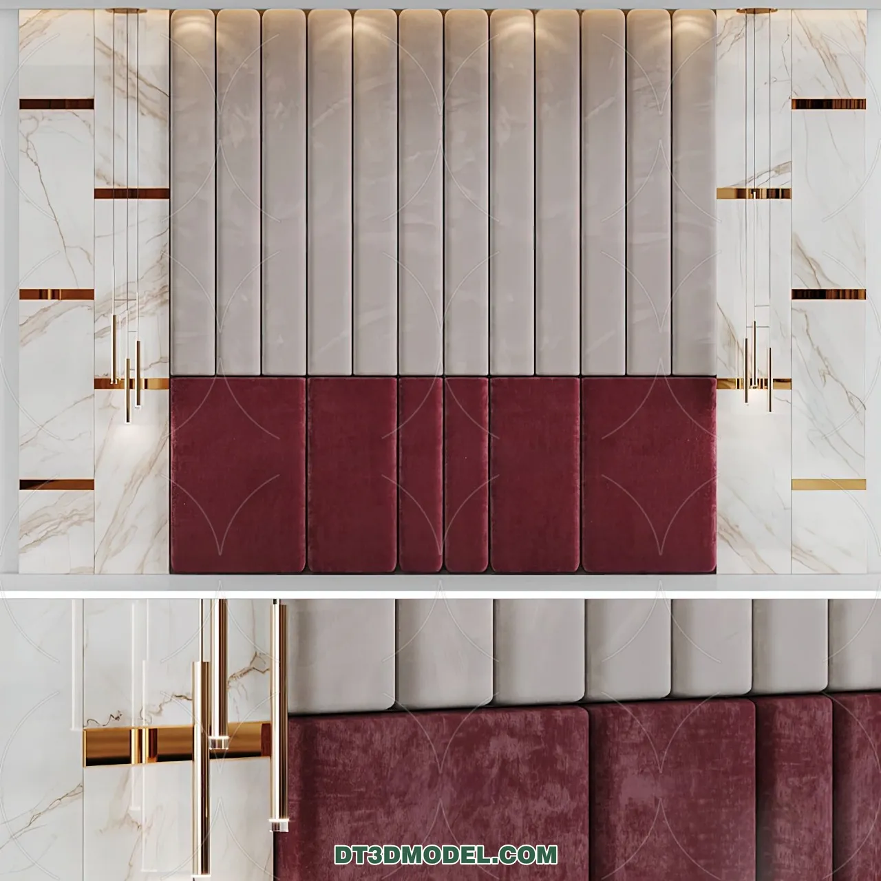 3D Model of Headboard - Bedroom Decoration 3D - 002