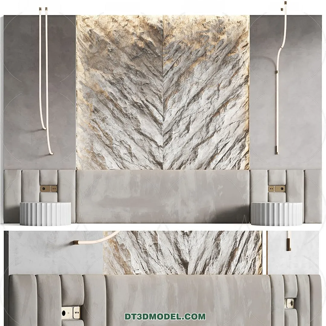 3D Model of Headboard - Bedroom Decoration 3D - 005