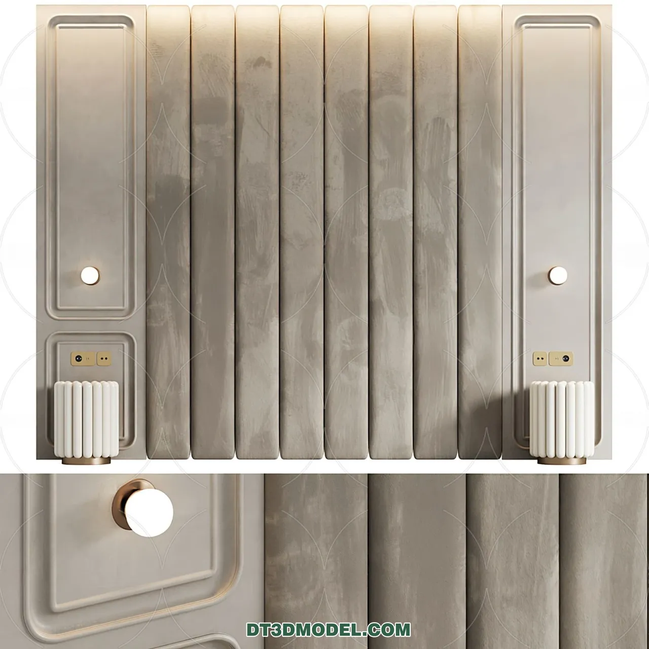 3D Model of Headboard - Bedroom Decoration 3D - 007