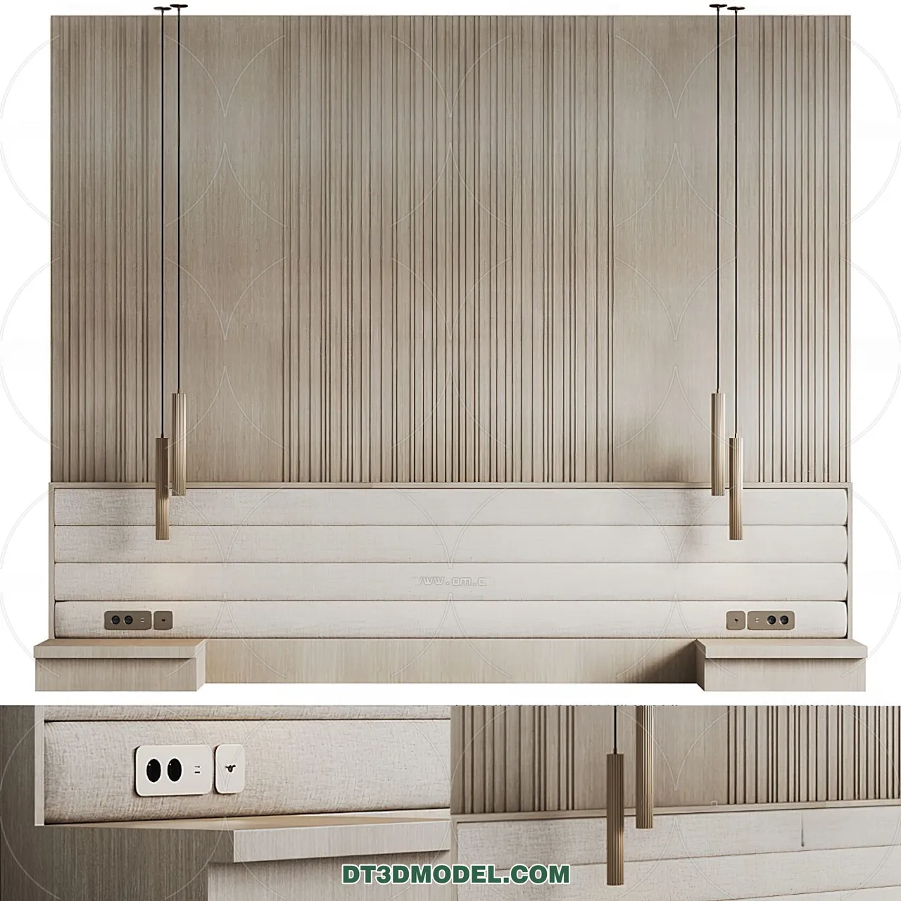 3D Model of Headboard - Bedroom Decoration 3D - 009