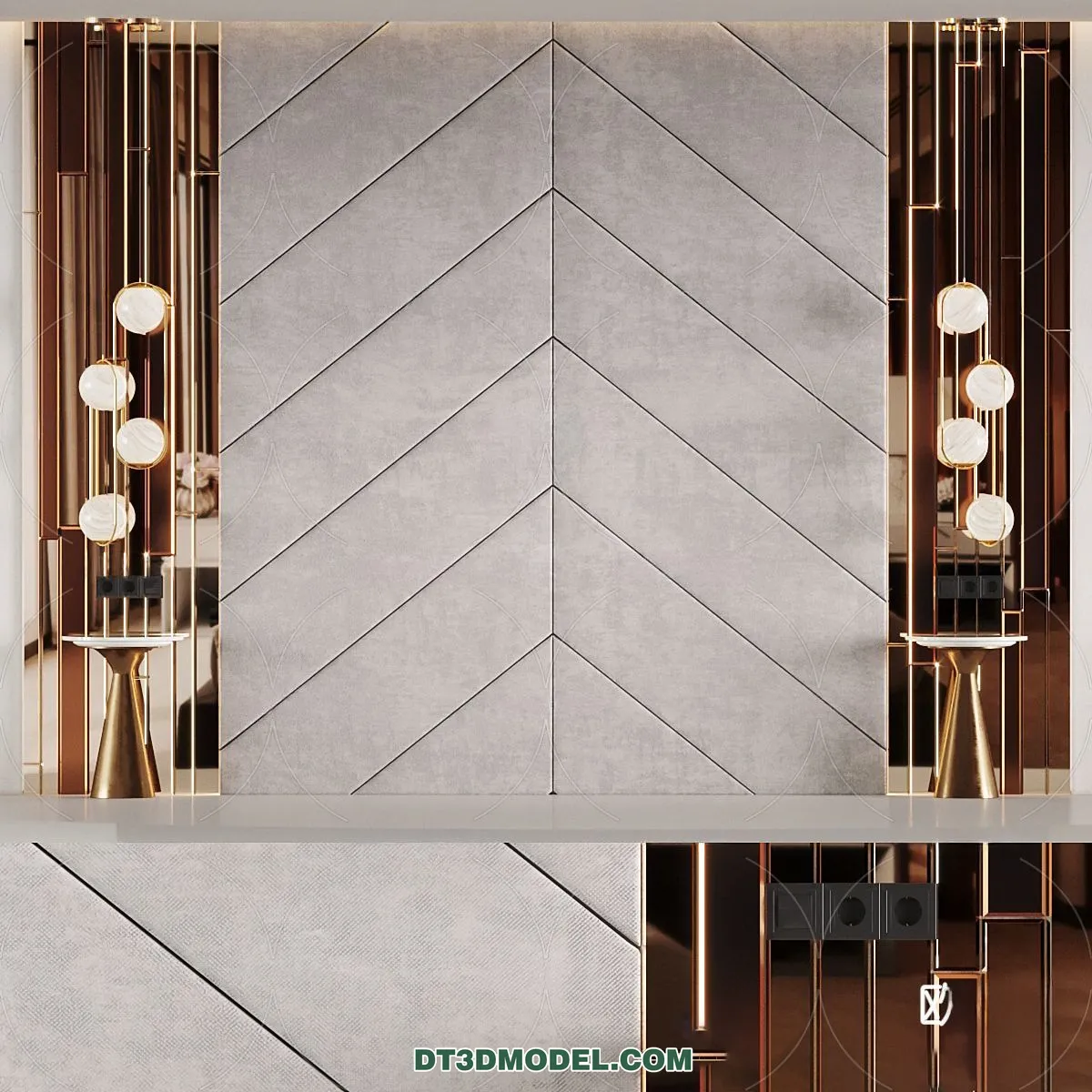 3D Model of Headboard - Bedroom Decoration 3D - 010