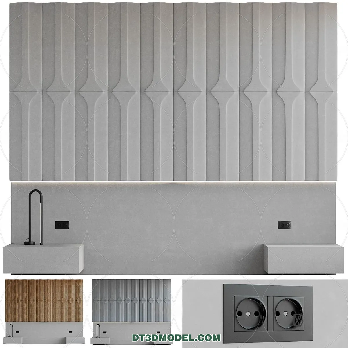 3D Model of Headboard - Bedroom Decoration 3D - 020