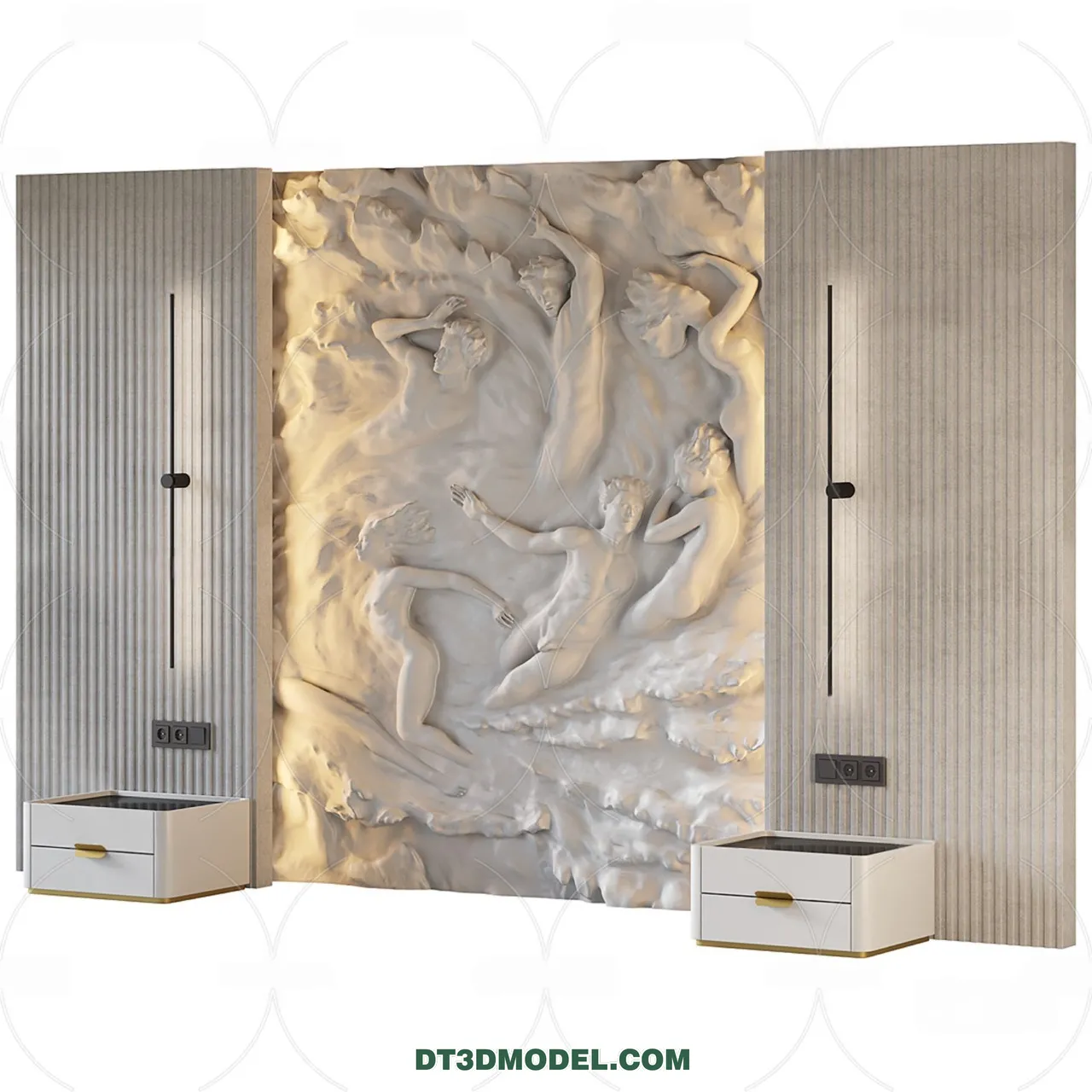 3D Model of Headboard - Bedroom Decoration 3D - 034