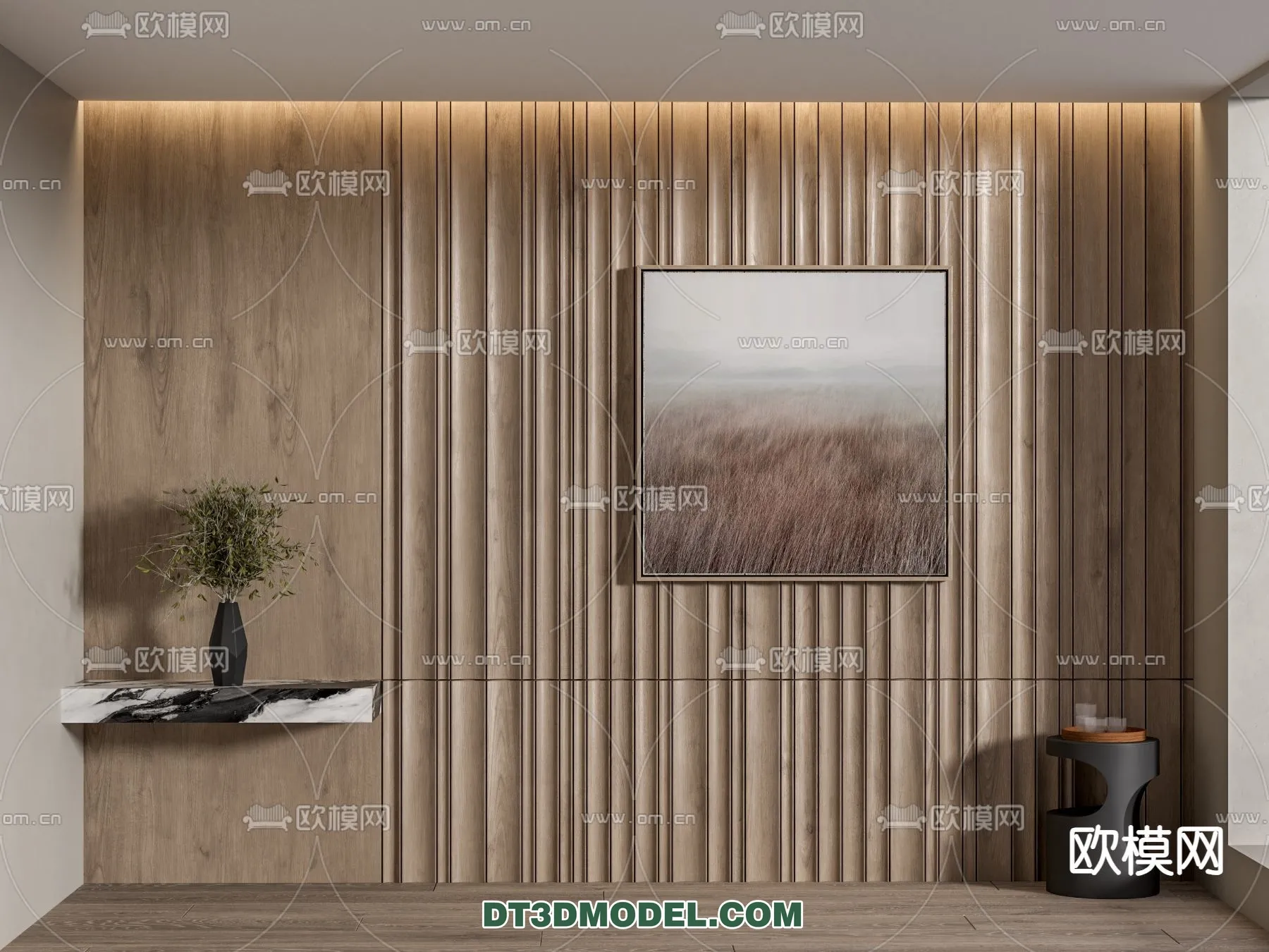 3D Model of Headboard - Bedroom Decoration 3D - 035