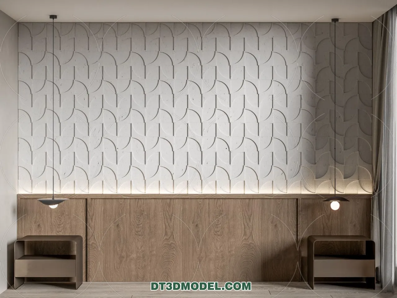 3D Model of Headboard - Bedroom Decoration 3D - 039