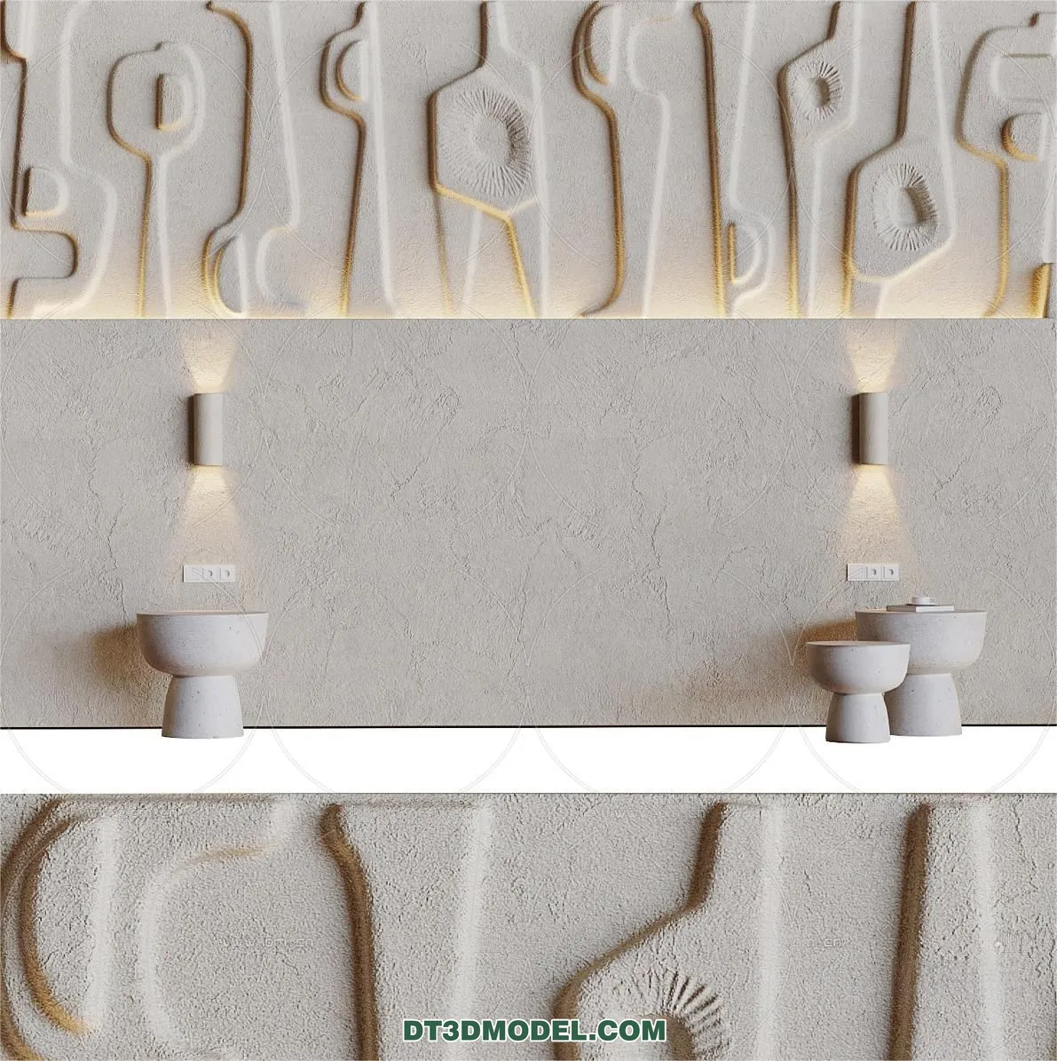 3D Model of Headboard - Bedroom Decoration 3D - 041