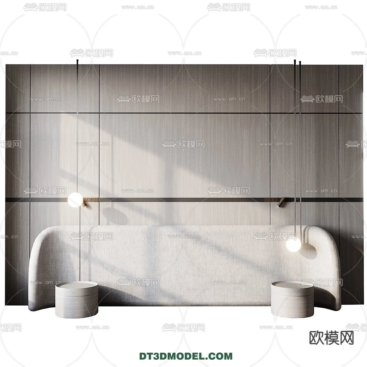 3D Model of Headboard - Bedroom Decoration 3D - 046