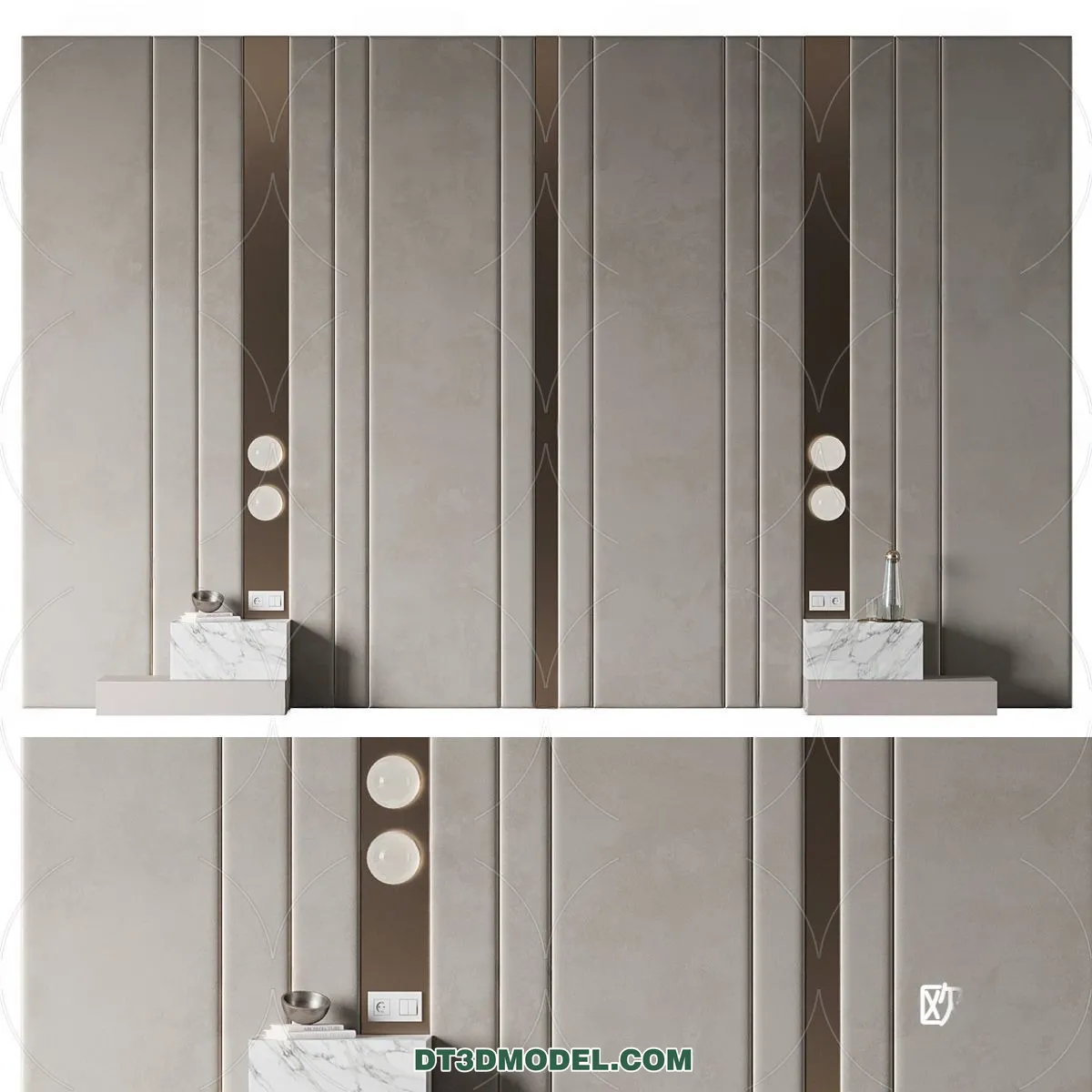 3D Model of Headboard - Bedroom Decoration 3D - 052