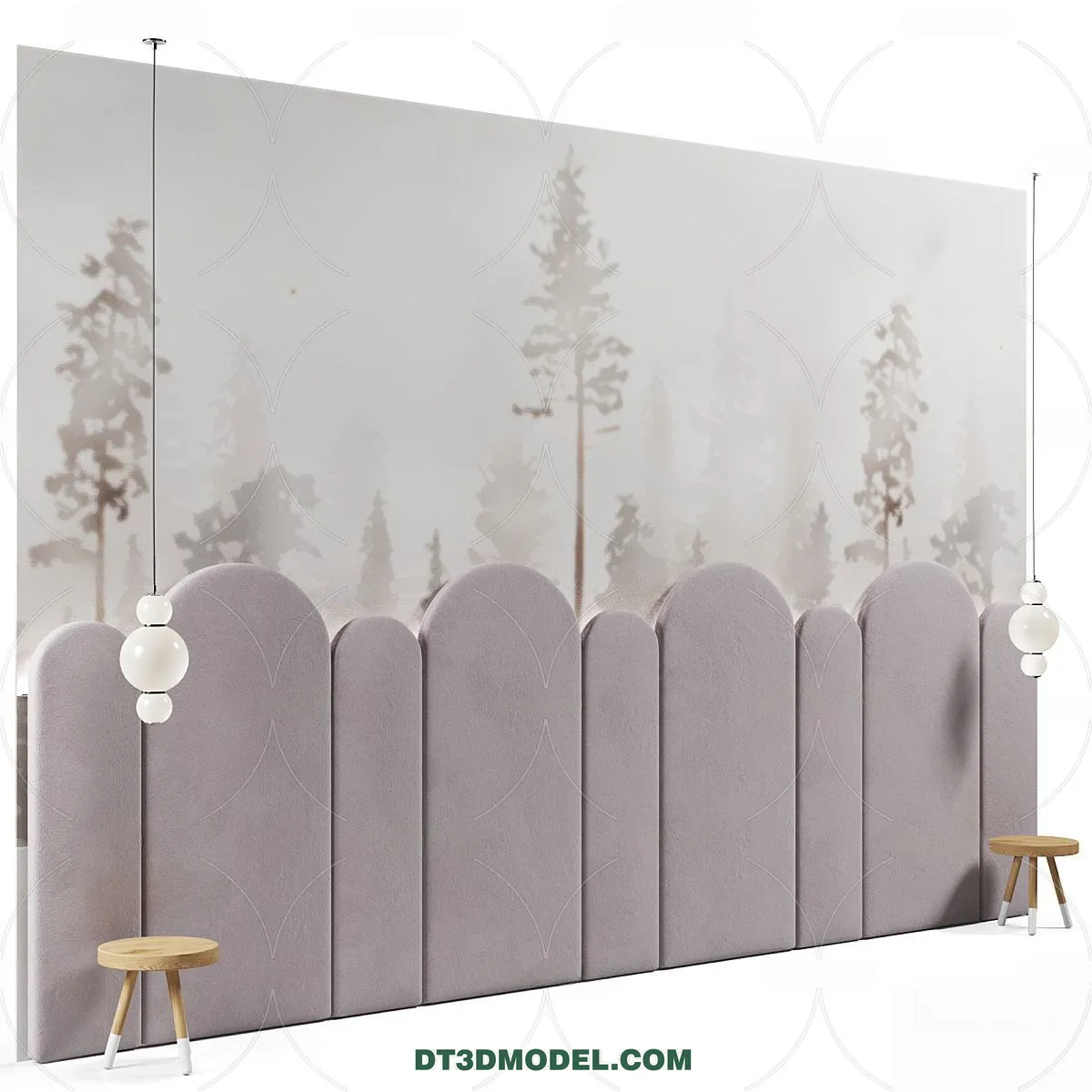 3D Model of Headboard - Bedroom Decoration 3D - 054