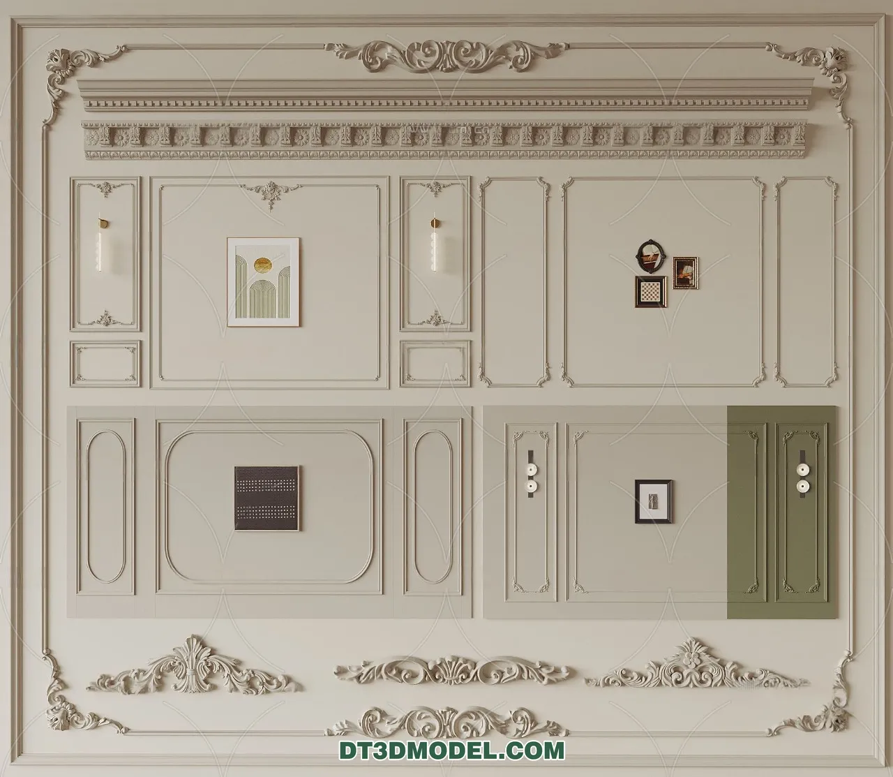 3D Model of Headboard - Bedroom Decoration 3D - 059