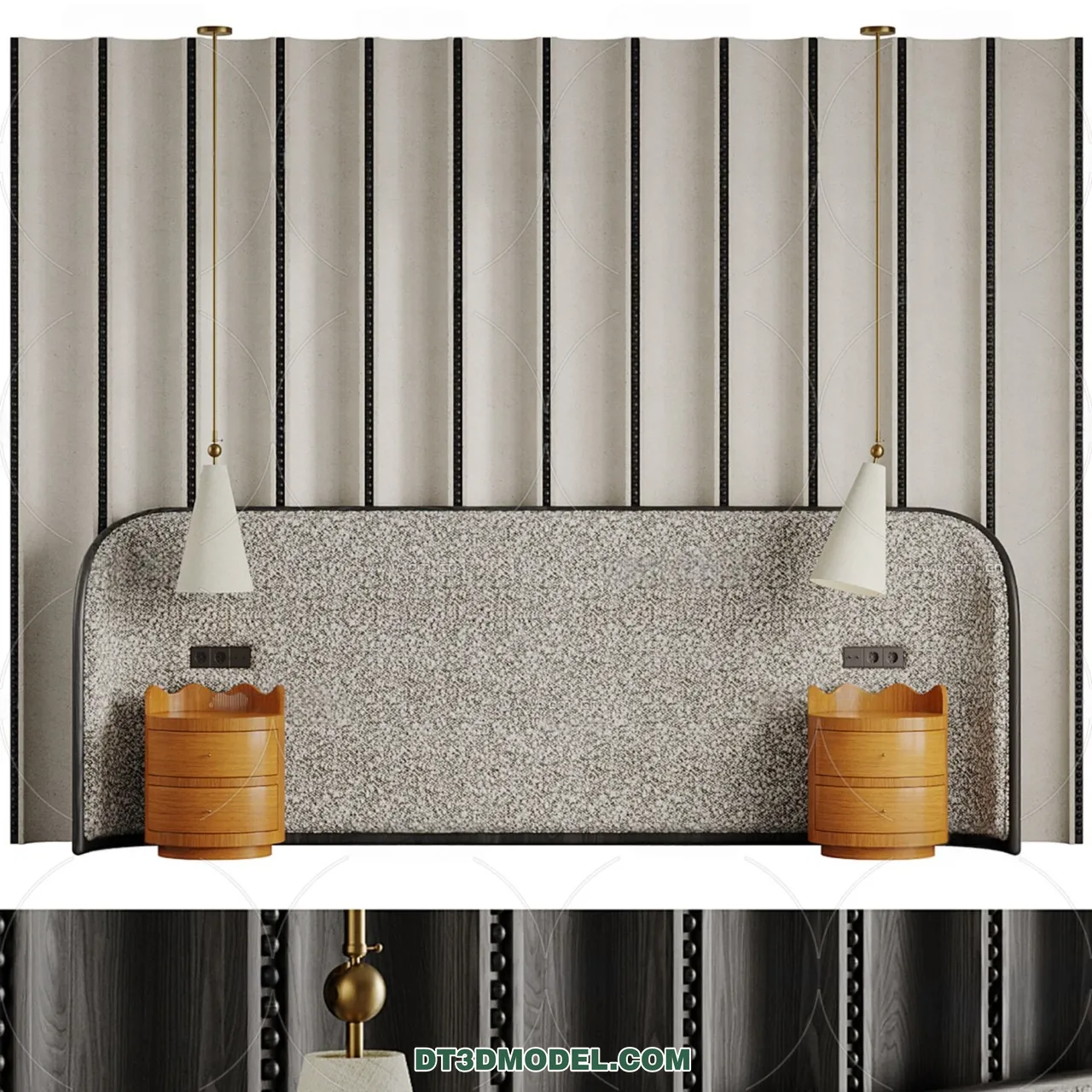 3D Model of Headboard - Bedroom Decoration 3D - 061