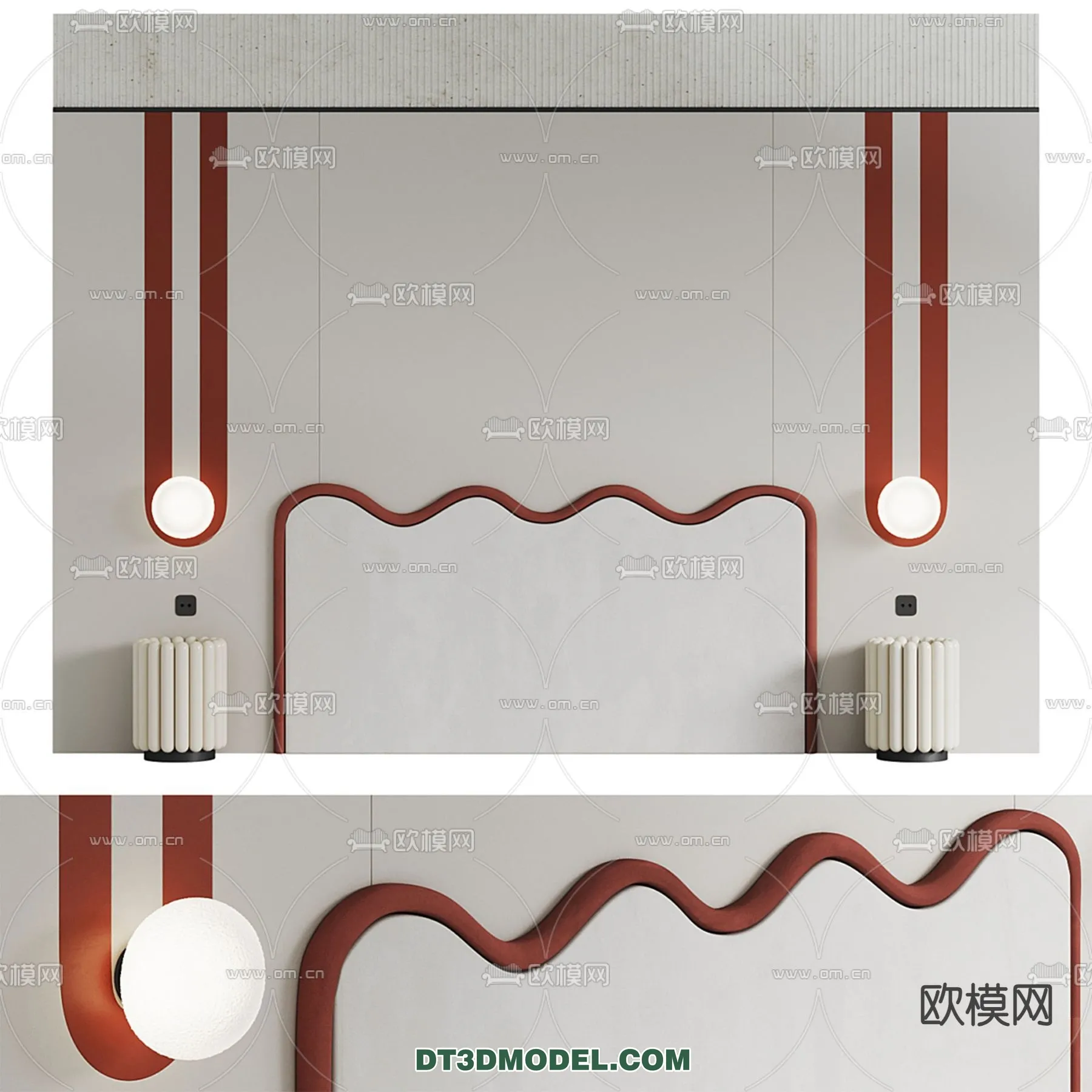 3D Model of Headboard - Bedroom Decoration 3D - 071