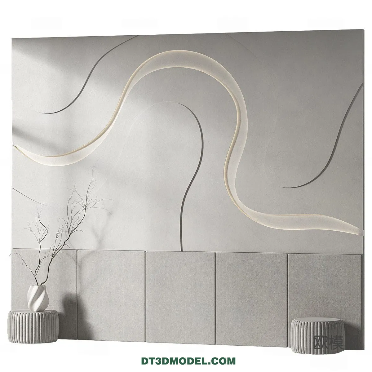 3D Model of Headboard - Bedroom Decoration 3D - 108