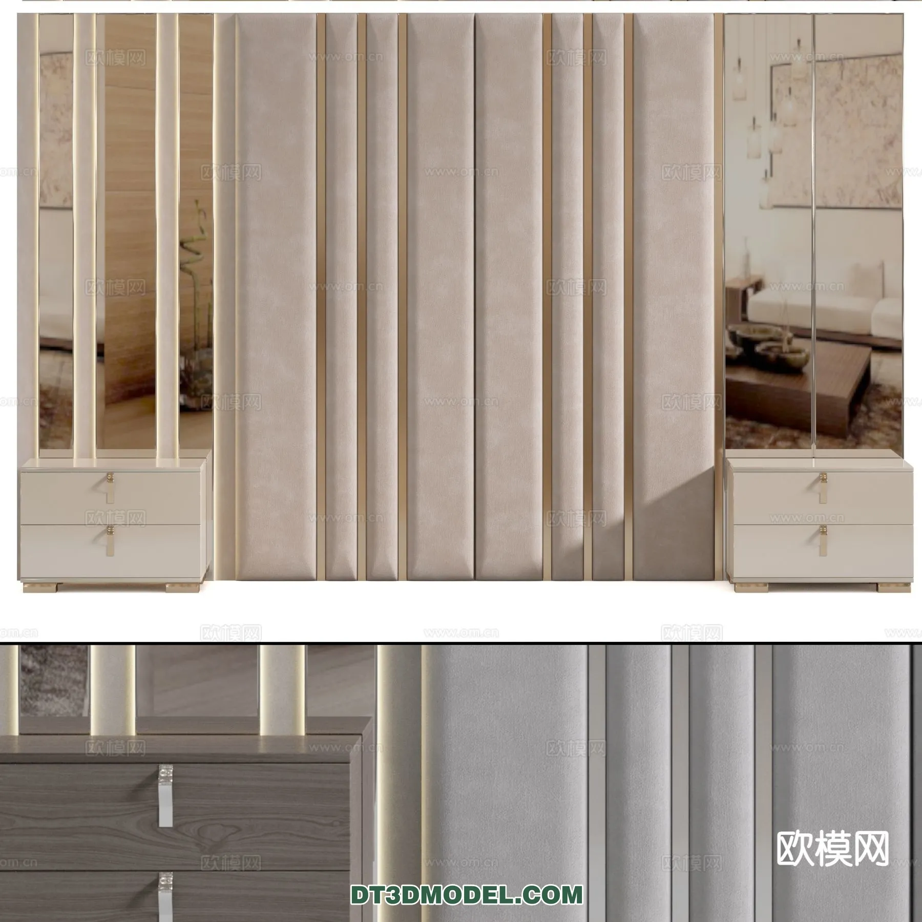 3D Model of Headboard - Bedroom Decoration 3D - 110