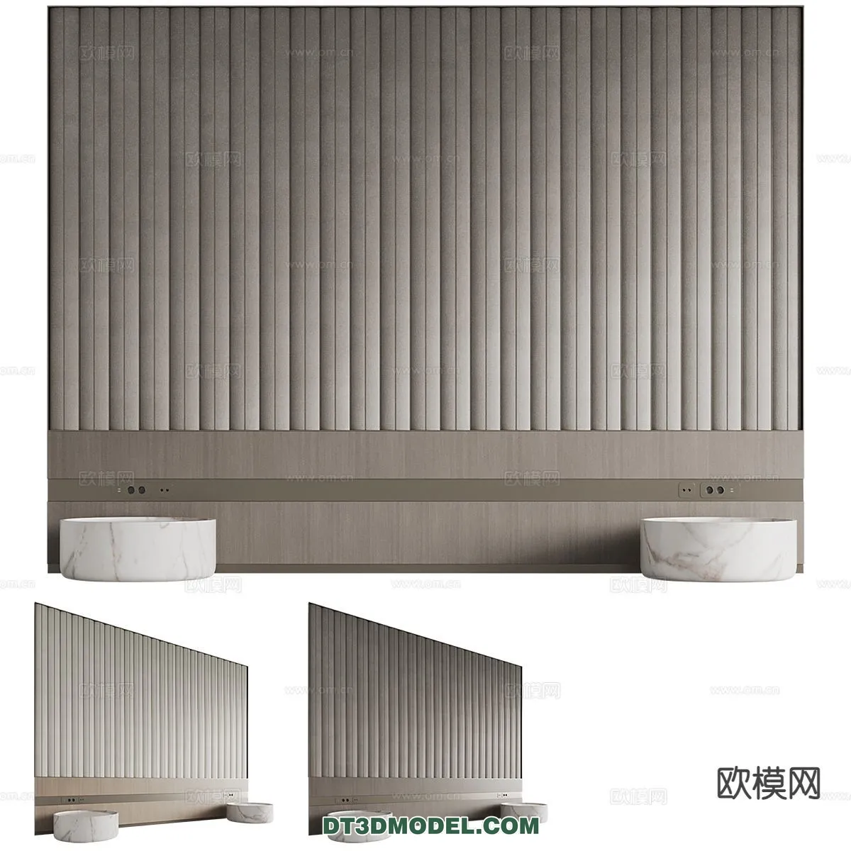 3D Model of Headboard - Bedroom Decoration 3D - 115