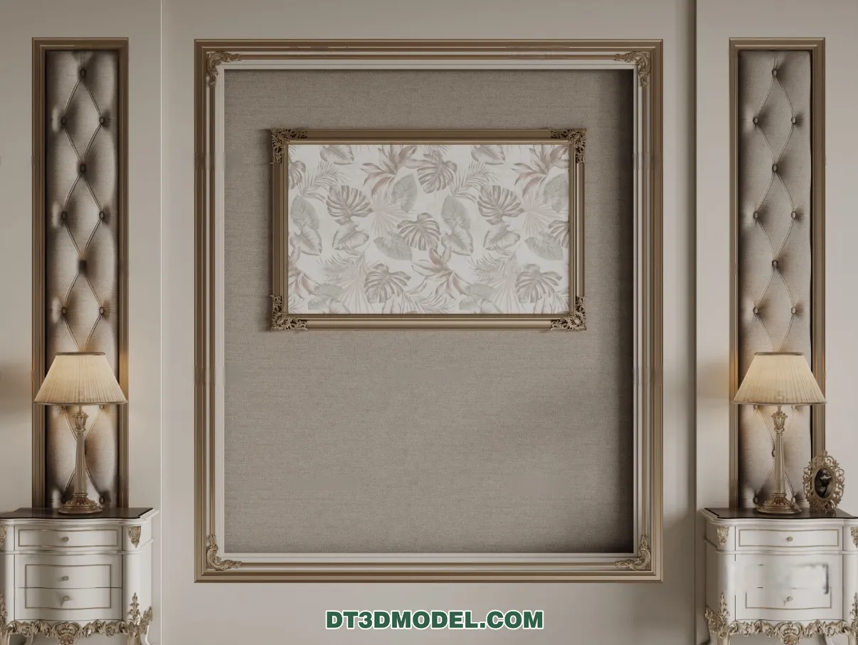 3D Model of Headboard - Bedroom Decoration 3D - 120