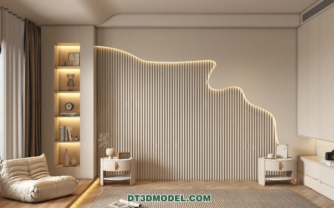 3D Model of Headboard - Bedroom Decoration 3D - 122