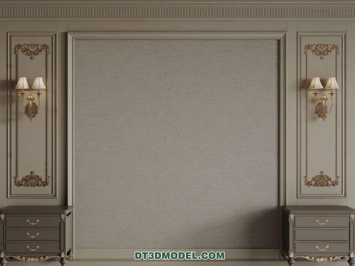 3D Model of Headboard - Bedroom Decoration 3D - 123