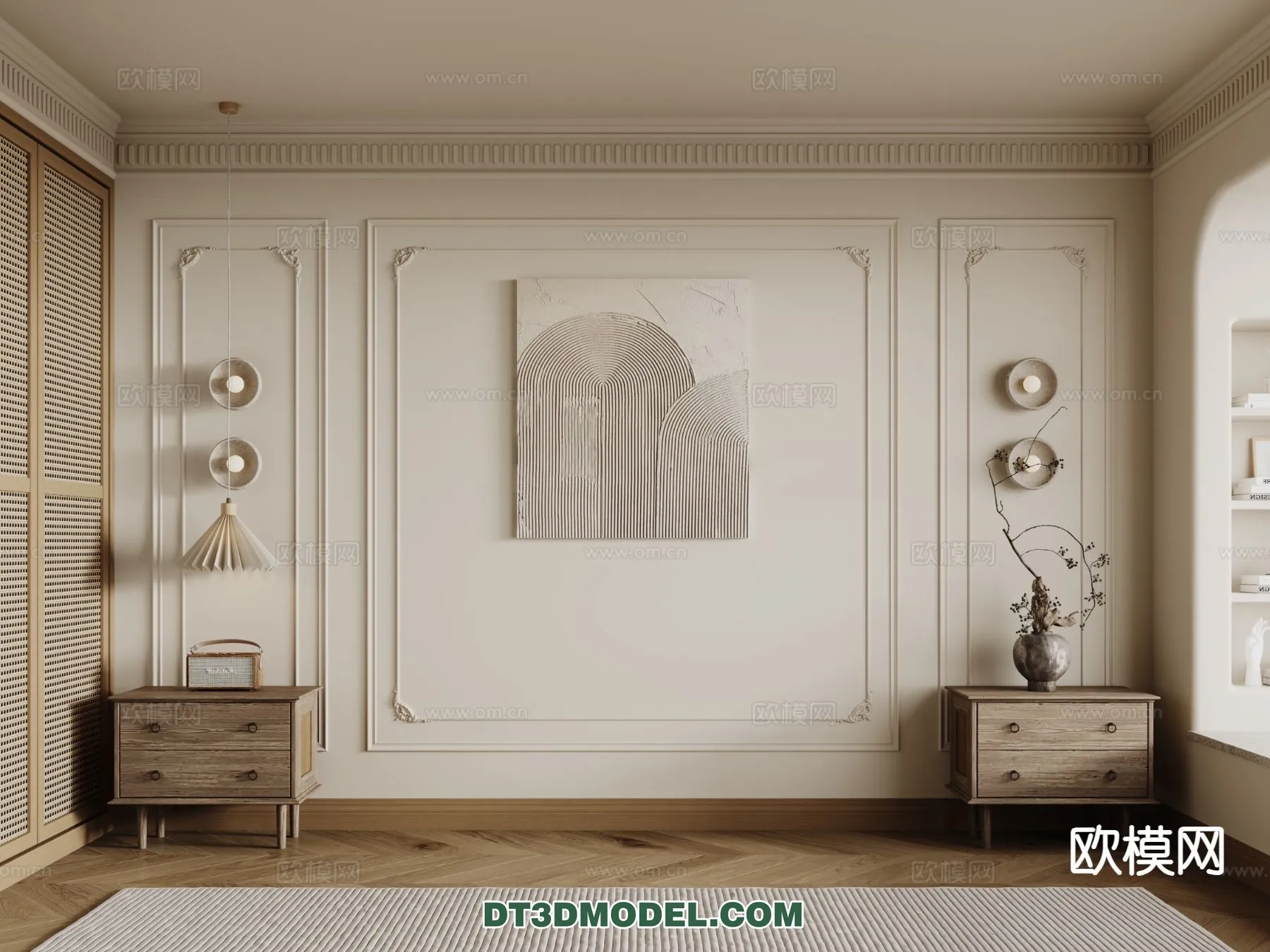 3D Model of Headboard - Bedroom Decoration 3D - 151